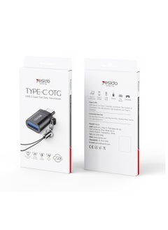 Yesido GS06 وتغ Typpe-C البسيطة وظيفة الهاتف المحمول نقل بيانات الطاقة تحويل Type-C إلى محول USB OTG - أسود