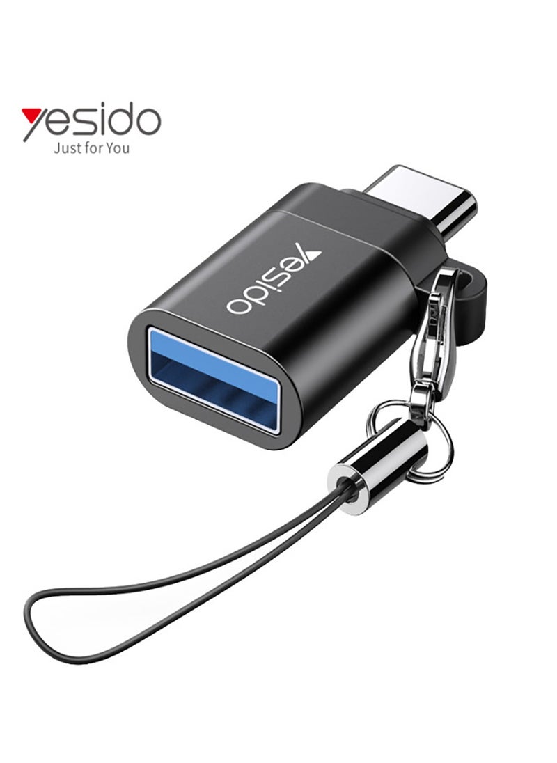 يسيدو - Yesido GS06 وتغ Typpe-C البسيطة وظيفة الهاتف المحمول نقل بيانات الطاقة تحويل Type-C إلى محول USB OTG - أسود - Image 1
