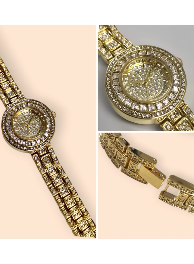 Rivoly Elegant women's stainless-steel set consisting of a waterproof watch with a set of bracelets, rings, necklaces, and earrings - Image 3