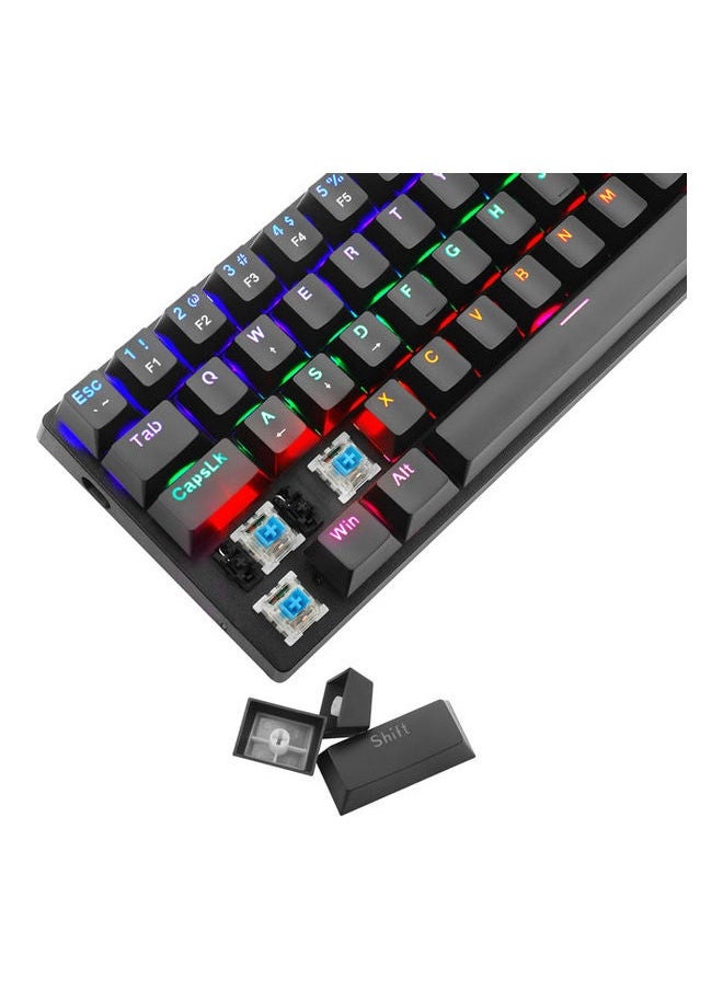 RGB Backlit Portable Gaming Keyboard – Compact Mechanical Keyboard with Customizable Lighting for PC/Mac Gamers