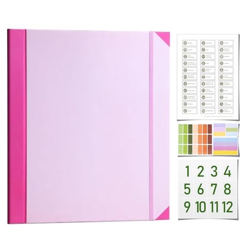 misonia The Life Book Document Organizer - Binder for Important Documents, Document Organizer Foliofor Bills Checks Birth Certificates etc (Pink) - Image 1