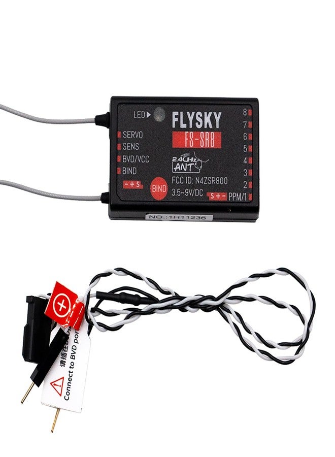 GoolRC Flysky FS-SR8 Receiver, 2.4GHz 8 Channel Remote Control Receiver Compatible with Flysky FS-ST8 RC Transmitter for RC Cars, Boats and Helicopters - Image 1