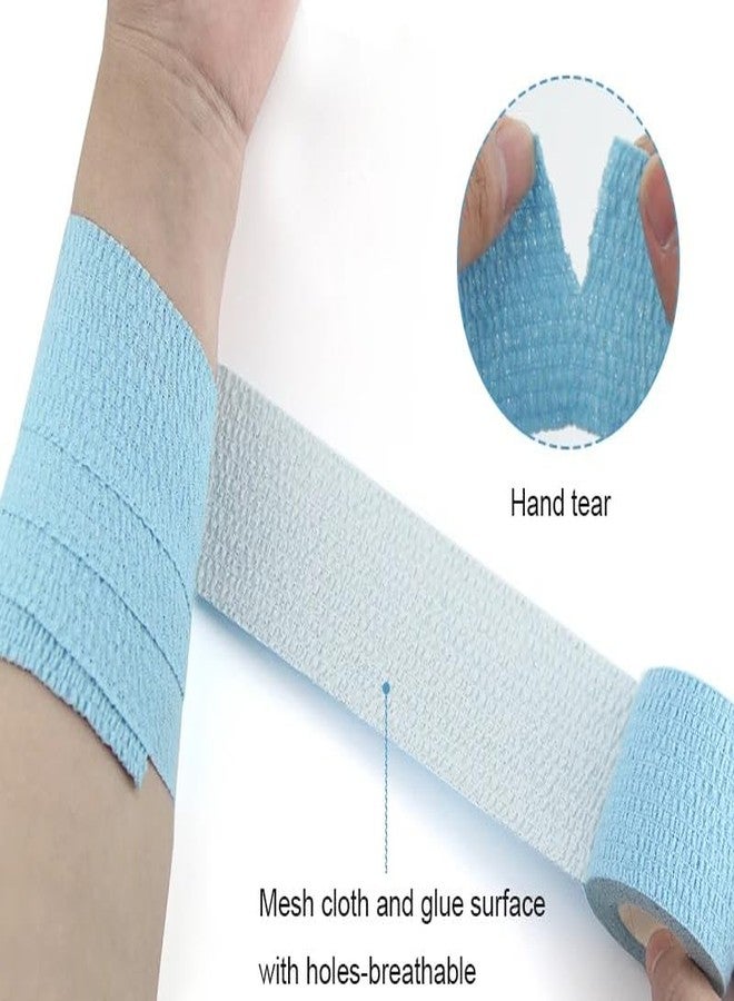 الشريط ضمادة قطنية لاصقة خفيفة من الكريب من A-TAPE، توفر دعمًا لطيفًا للمفاصل وضغطًا لإصابات الملاعب (5 سم × 4.5 م) (أبيض، أسود، بيج، أزرق سماوي) عبوة من 4 قطع - Image 2