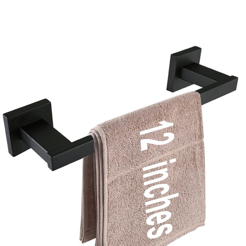 LANC Hand Towel Bar for Bathroom Wall Mounted Matte Black 12-Inche Hand Towel Ring Stainless Steel Towel Rods for Kitchen Bathroom Hand Towel Holder Towel Rack Towel Hanger  A9010MB-L3 - Image 1