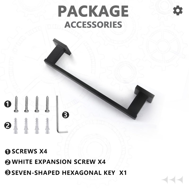 LANC Hand Towel Bar for Bathroom Wall Mounted Matte Black 12-Inche Hand Towel Ring Stainless Steel Towel Rods for Kitchen Bathroom Hand Towel Holder Towel Rack Towel Hanger  A9010MB-L3 - Image 3
