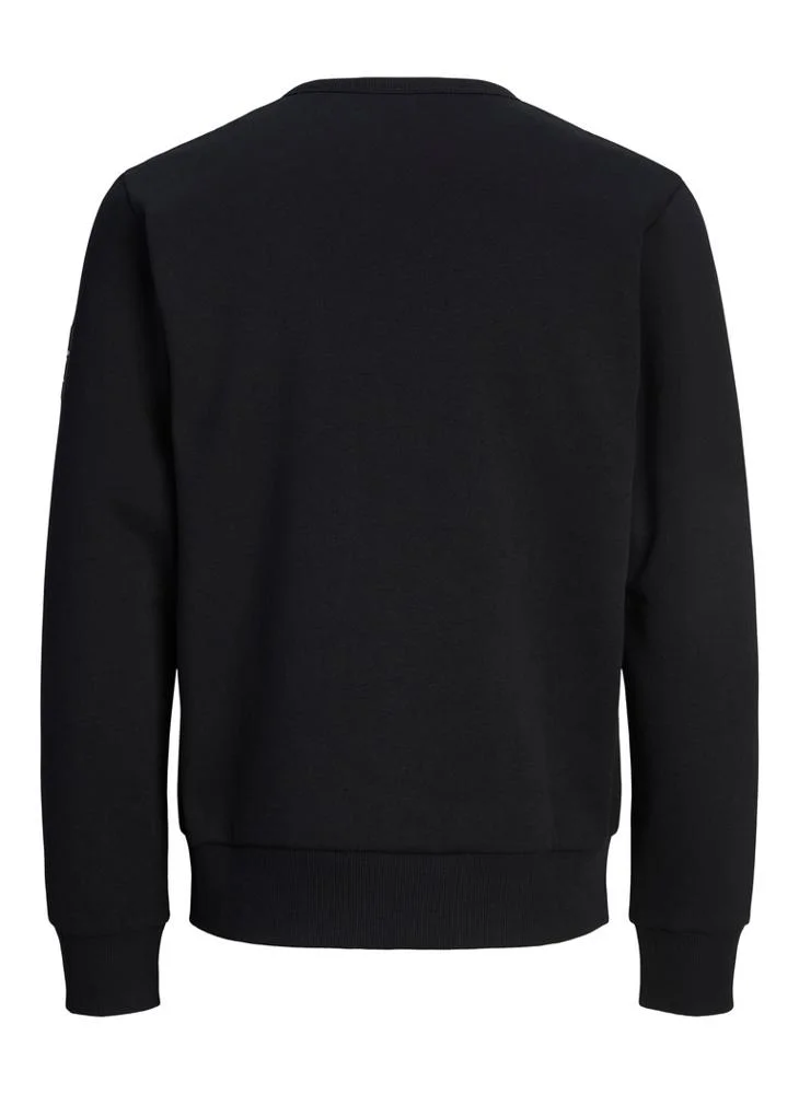 JACK & JONES  Solid Crew Neck Regular Fit Plus Size Sweatshirt for Men | Best Price UAE