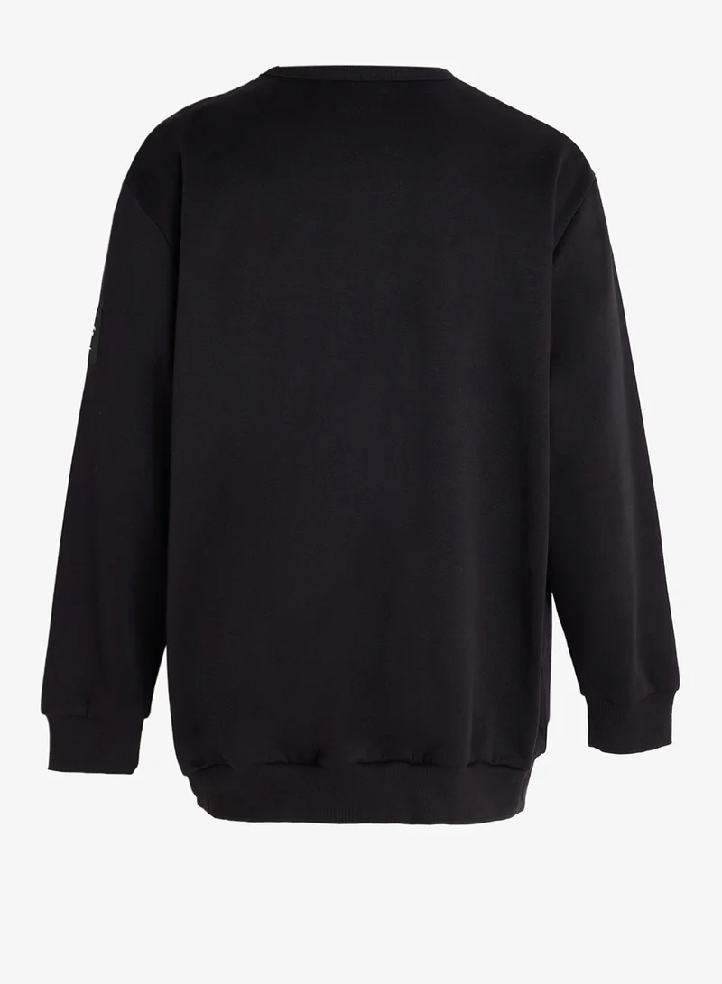 JACK & JONES  Solid Crew Neck Regular Fit Plus Size Sweatshirt for Men | Best Price UAE