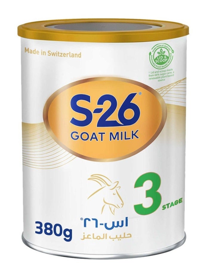 Gold S-26 Goat Milk Stage 3 Growing Up Formula 380g (1–3 Years) – Gentle Goat Milk Nutrition for Toddlers