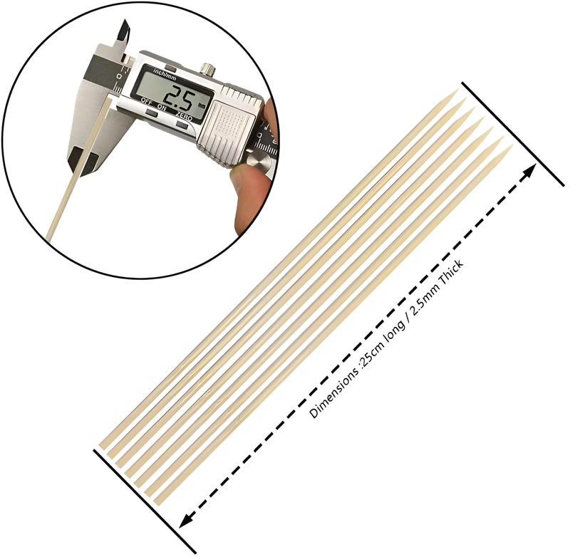 Multi-purpose Skewers - Durable bamboo sticks ideal for outdoor grilling, shish taouk, cake adornments, chocolate fountains, and fruit skewering, enhancing culinary creativity (Pack 315 pcs) - Image 4