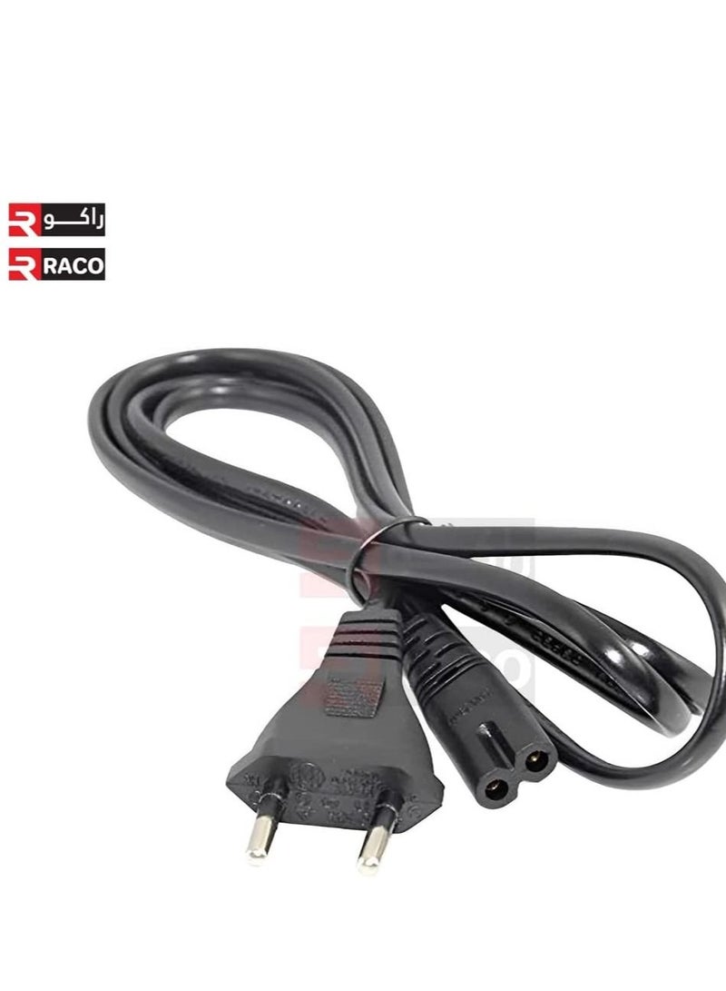 RACO Recorder Power Cable Cord 2Pin VDE Plug With Notch 2Mtrs Wire For Laptop, PC, Notebook, LEDTG, Printer, Camera, Tape Recorder - Image 3