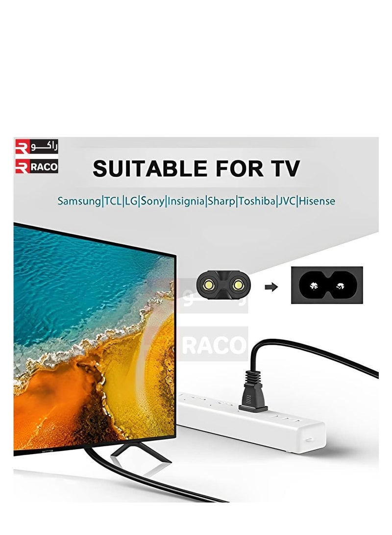 RACO Recorder Power Cable Cord 2Pin VDE Plug With Notch 2Mtrs Wire For Laptop, PC, Notebook, LEDTG, Printer, Camera, Tape Recorder - Image 5