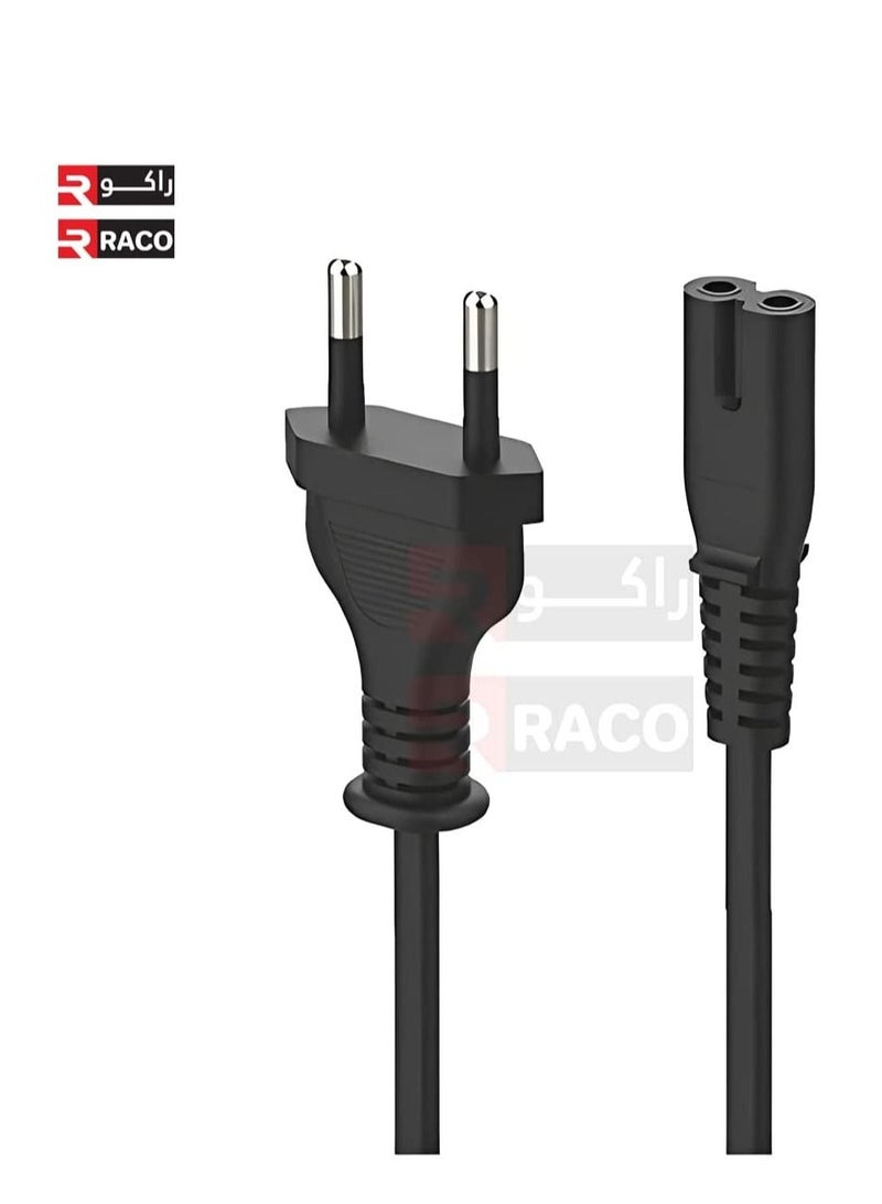 RACO Recorder Power Cable Cord 2Pin VDE Plug With Notch 2Mtrs Wire For Laptop, PC, Notebook, LEDTG, Printer, Camera, Tape Recorder - Image 2
