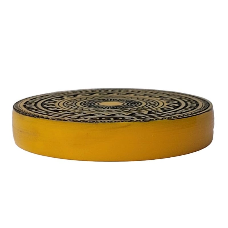 NHD مضرب كاروم احترافي 725 | 15 جرام مضرب بطولة أصلي | قاع ناعم، قمة منقوشة | 41.2 مم قطر (أصفر) - Image 2