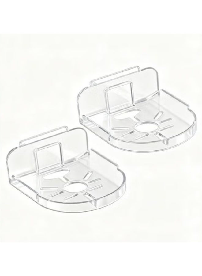 ZEVIC 2PCS Wall Mount Storage Rack, No Drilling Adhesive Bracket for Security Cameras & Speakers, Heavy Duty Stick-Up Holder, Easy Install Clear Shelf for Baby Monitors & Home Use - Image 2