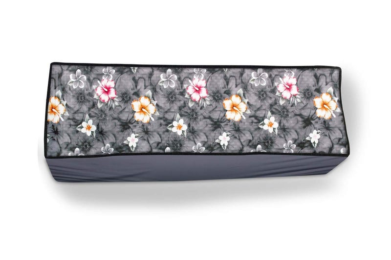 Da Anushi Indoor Split AC Cover Compatible with Voltas 1.5 Ton 3 Star, Inverter Split AC, Attractive Digital Prints/Dustproof/Water Resistant (Grey Flower) - Image 4