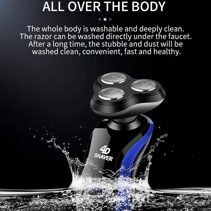 klarako4D Floating Rechargeable Washable Men's Cordless Electric Shaver for Men Wet&Dry Beard Nose Hair Face Razor, for home,office,travel and business klarakoOnly 1 - Image 2
