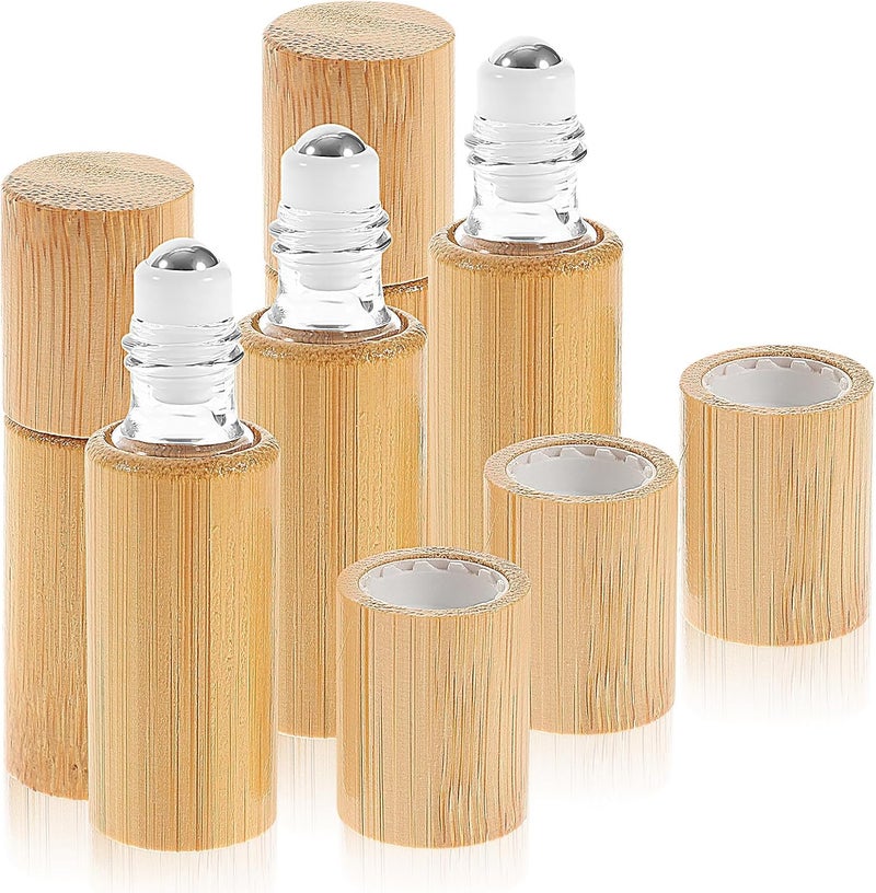 iplusmile 5pcs 5ml Roller Bottles Essential Oil Sub Bottles Glass Flow-on Portable Refillable Containers for Travel and Aromatherapy - Image 1