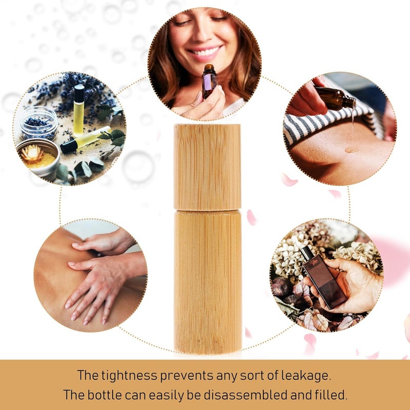 iplusmile 5pcs 5ml Roller Bottles Essential Oil Sub Bottles Glass Flow-on Portable Refillable Containers for Travel and Aromatherapy - Image 3