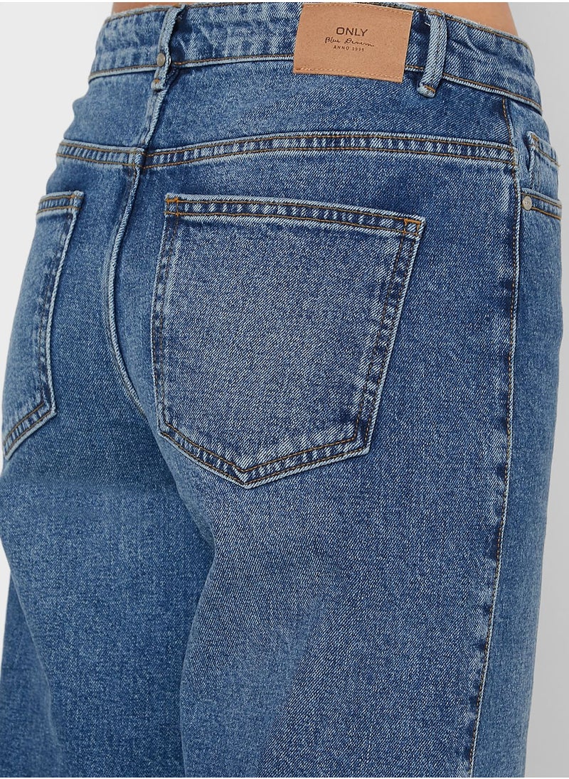 ONLY - High Waist Straight Jeans - Image 1