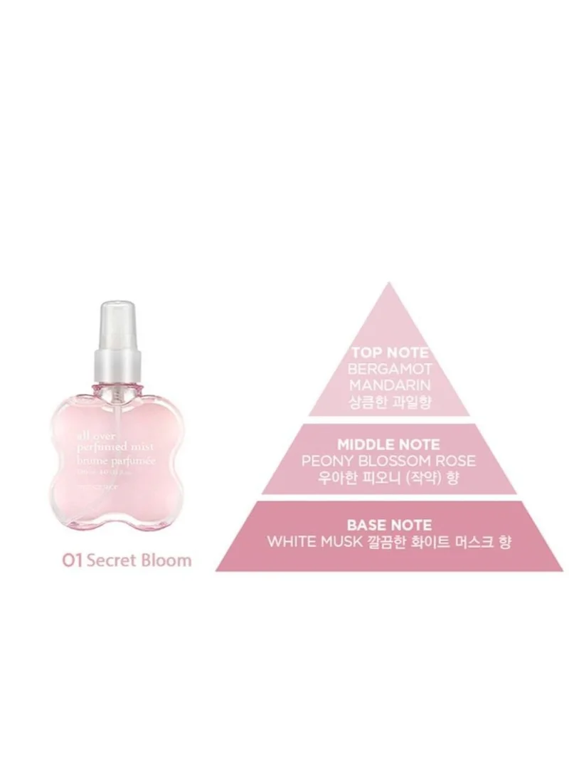 THE FACE SHOP Allover 01 Secret Bloom || Hair And Body Mist With Rose Scent - 120 Ml