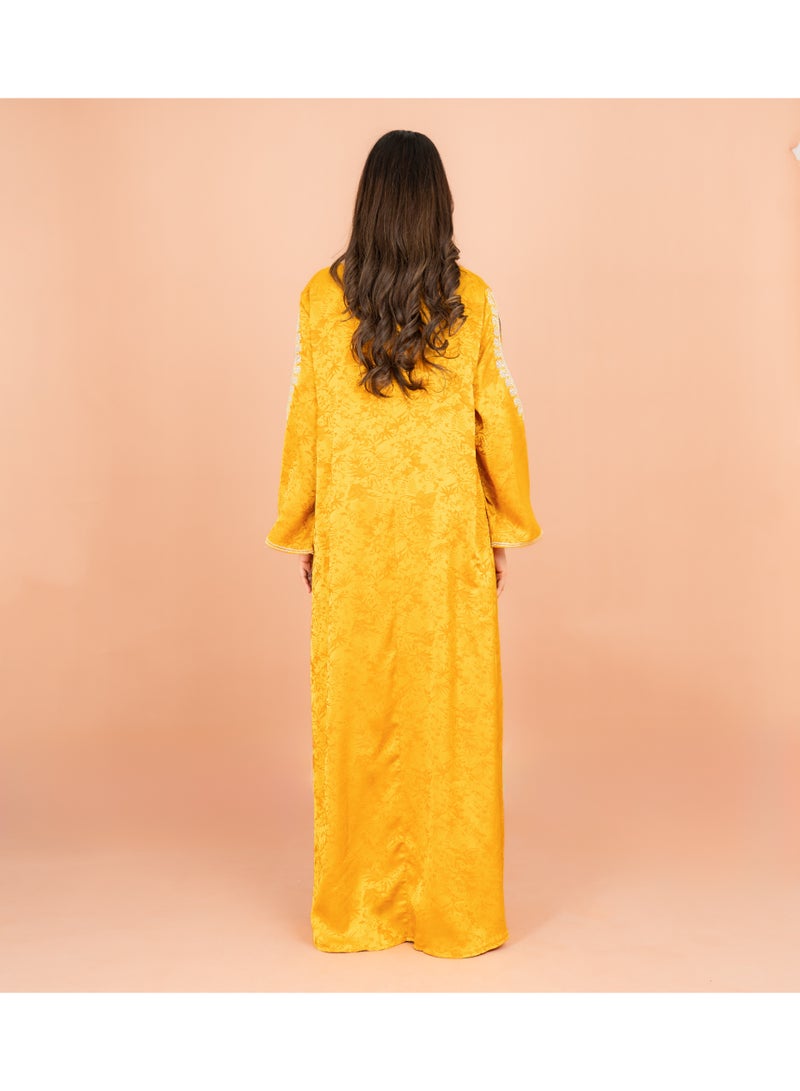 IKKXA Classic Printed Jalabiya Cold Shoulder Crystal Designs - Image 4