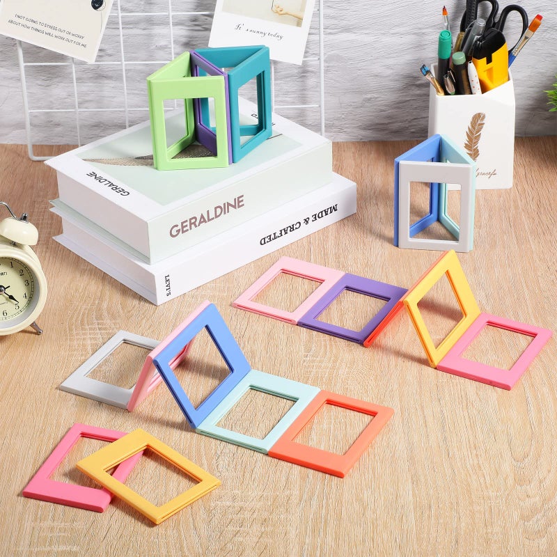 Epakh 40 Packs Magnetic Photo Picture Frame Cute Mini Table Photo Frame Holder 3 Inches Plastic Colorful Photo Display Compatible with Fujifilm Instax for Fridge Refrigerator Office (Multicolor) - Image 5