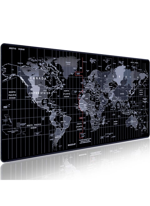 Gaming Mouse Pad XXL,Anti-Skid 900x400mm Mouse Pads Extended Large Desk Pad World Map Keyboard Mousepad (Upgrade Version) SA9640