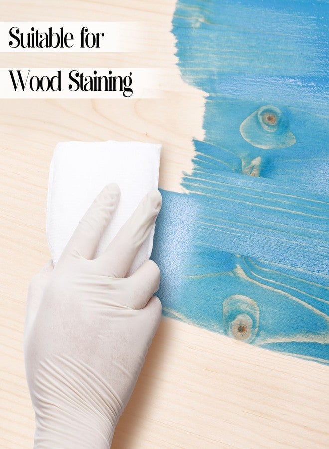 Ziliny 24 Set Wood Stain Applicators and Disposable Latex Gloves Microfiber Stain Sponge Pads for Wood and Oil Based Finishes(White) - Image 2