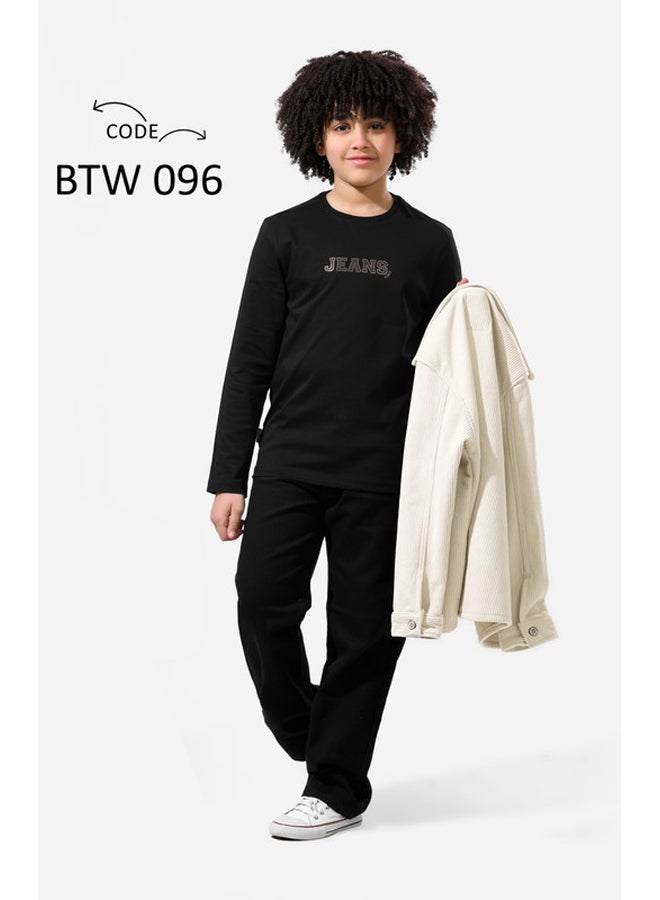 جاكيت خريفي للأولاد مع تيشيرت قطني بأكمام طويلة