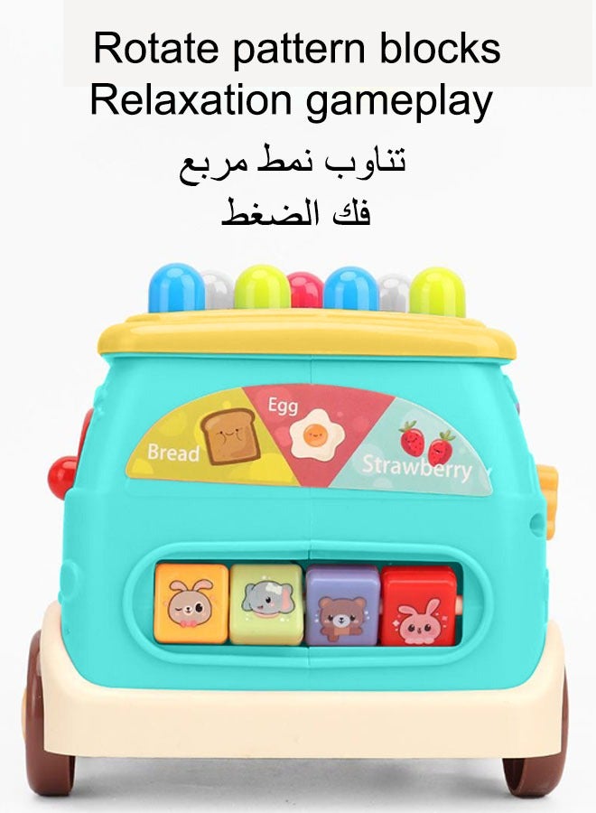 Pounding Toys For Toddlers Educational Toy Pull Along Bus Gopher Toy  Playing Hammering Game Children's Puzzle Baby Toy Grasping Handle Wooden Hammering Game For Kids  Early Educational Toy Toys For - Image 4