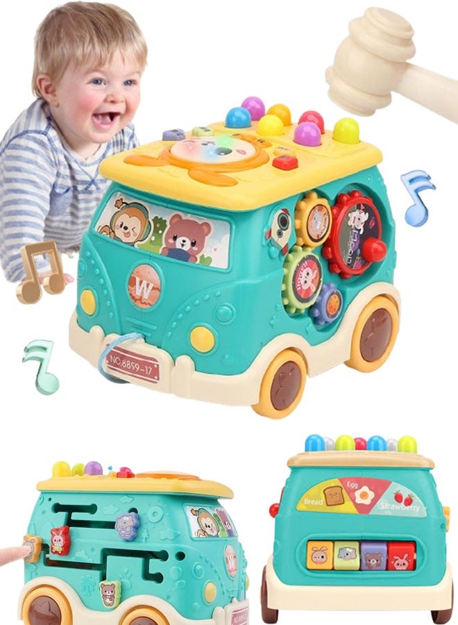 Pounding Toys For Toddlers Educational Toy Pull Along Bus Gopher Toy  Playing Hammering Game Children's Puzzle Baby Toy Grasping Handle Wooden Hammering Game For Kids  Early Educational Toy Toys For - Image 1