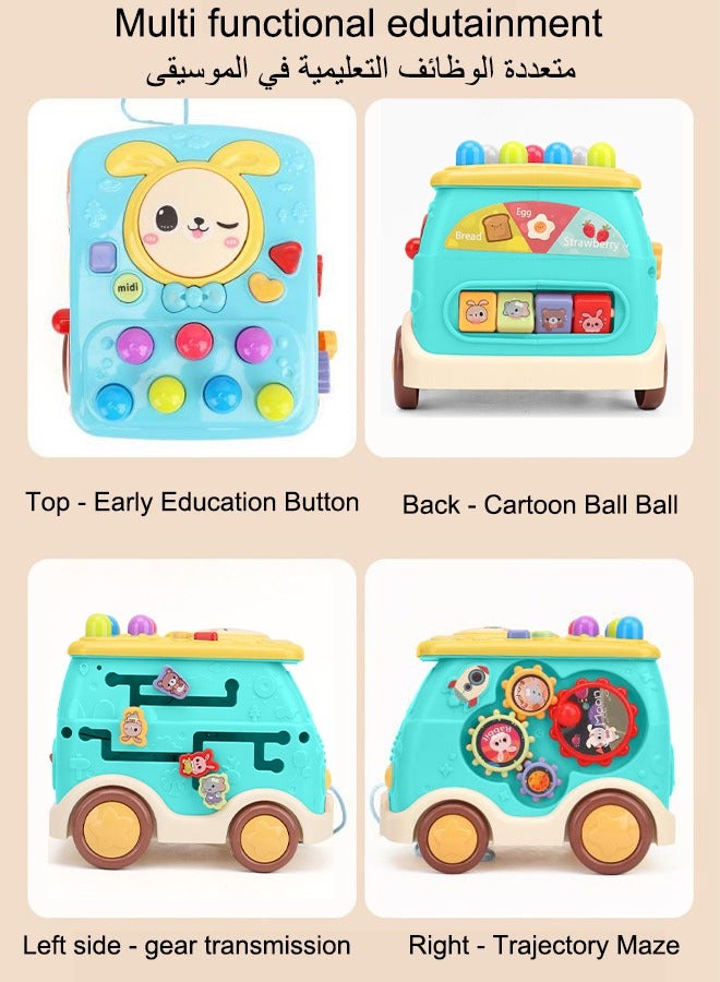 Pounding Toys For Toddlers Educational Toy Pull Along Bus Gopher Toy  Playing Hammering Game Children's Puzzle Baby Toy Grasping Handle Wooden Hammering Game For Kids  Early Educational Toy Toys For - Image 2