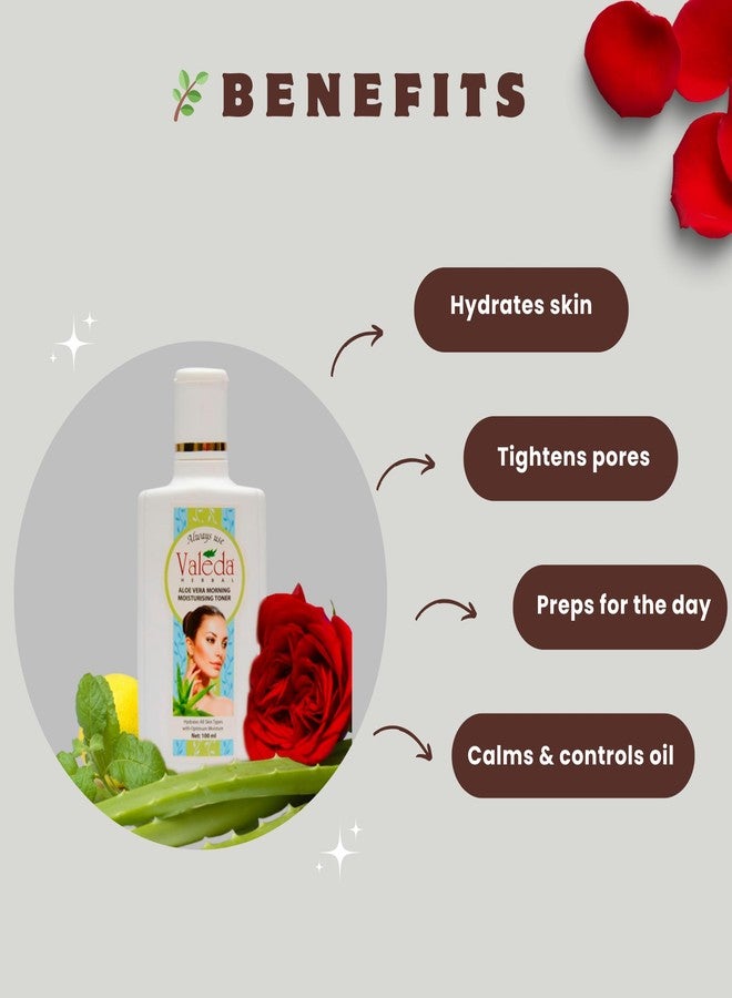 Valeda Herbal Aloe Vera Morning Moisturising Toner, 100 ml - Image 4