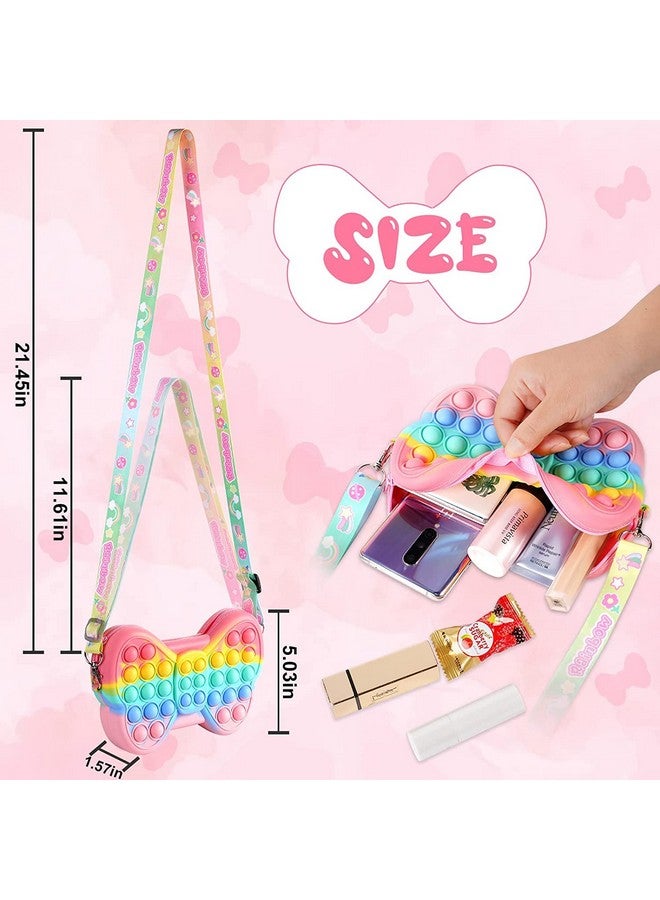 Party Propz Party Propz Pop It Bag for Girls - Rainbow Butterfly Pop It Pouch | Silicone Popit Bag for Girls, Women, Kids | Return Gift for Kids | Cross Body Sling Bag Purse for Girls Kids | Kids Purse for Girls  - Image 3