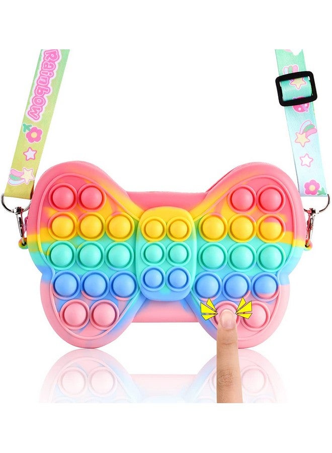 Party Propz Party Propz Pop It Bag for Girls - Rainbow Butterfly Pop It Pouch | Silicone Popit Bag for Girls, Women, Kids | Return Gift for Kids | Cross Body Sling Bag Purse for Girls Kids | Kids Purse for Girls  - Image 1
