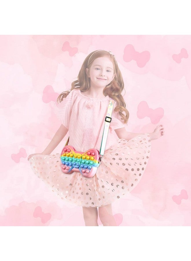 Party Propz Party Propz Pop It Bag for Girls - Rainbow Butterfly Pop It Pouch | Silicone Popit Bag for Girls, Women, Kids | Return Gift for Kids | Cross Body Sling Bag Purse for Girls Kids | Kids Purse for Girls  - Image 4