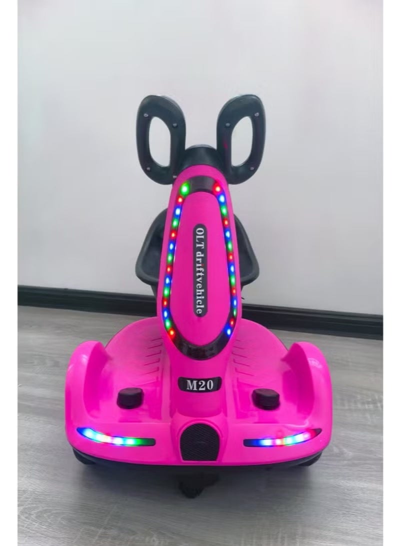 هوتو سكوتر كهربائي ذكي للأطفال مع ريموت تحكم وموسيقى، أضواء LED ملونة - مقعد مريح مع مسند ظهر، نظام توجيه ذكي بدواسة قدم، محرك كهربائي بسرعة آمنة  شحن سريع (3-5 ساعات) لمدة تصل إلى ساعتين من المرح، 4 عجلات متينة مع نظام توازن لأقصى قدر من الثبات والسلامة، مناسب للأطفال من عمر سنتين إلى 8 سنوات- مثالي للمنزل والحدائق والمتنزهات وأماكن الترفيه. - Image 2