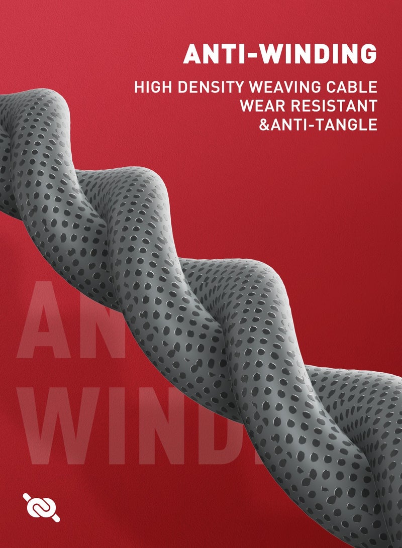 لدنيو كابل LDNIO LS442 كابل بيانات شحن سريع TPE 2.4A أقصى تيار USB-A إلى MICRO بطول 2 متر -رمادي - Image 5