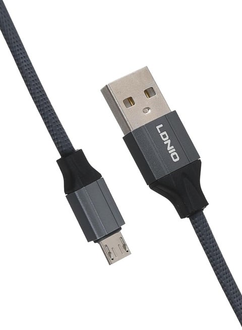 كابل LDNIO LS442 كابل بيانات شحن سريع TPE 2.4A أقصى تيار USB-A إلى MICRO بطول 2 متر -رمادي