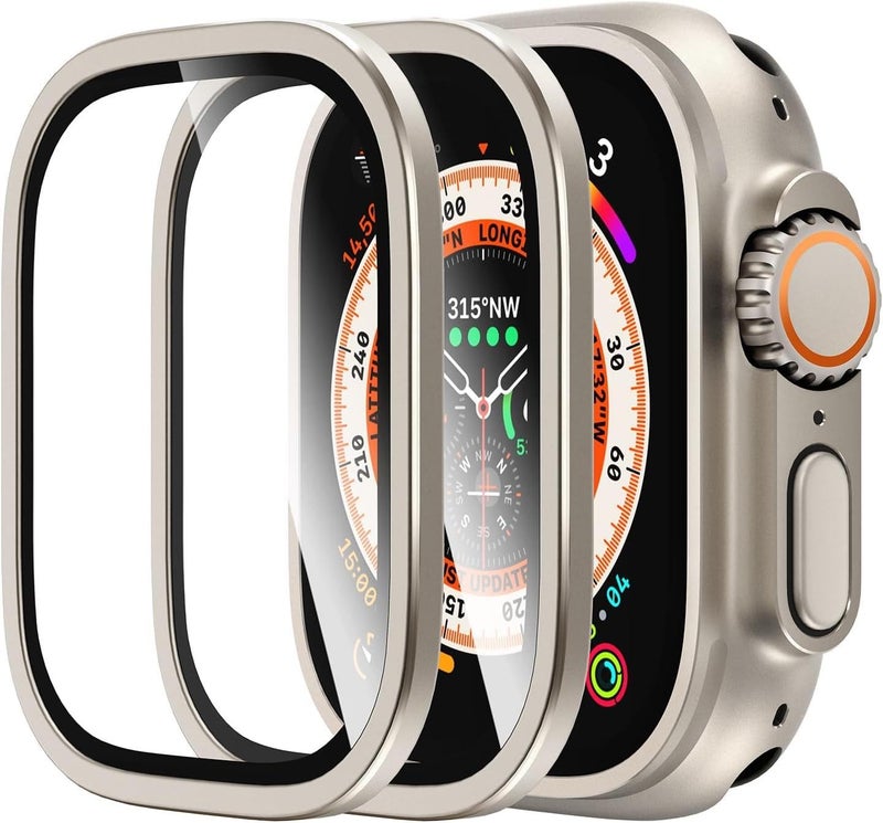 ArmorSuit For Apple Watch Ultra 2 / Ultra Screen Protector 49Mm,[1 Pack] Titanium Alloy Frame With 9H Tempered Glass Anti-Scratch Hd Waterproof Free Bubble For Iwatch Ultra 49Mm,Original Armorite Series,Titanium - Image 1