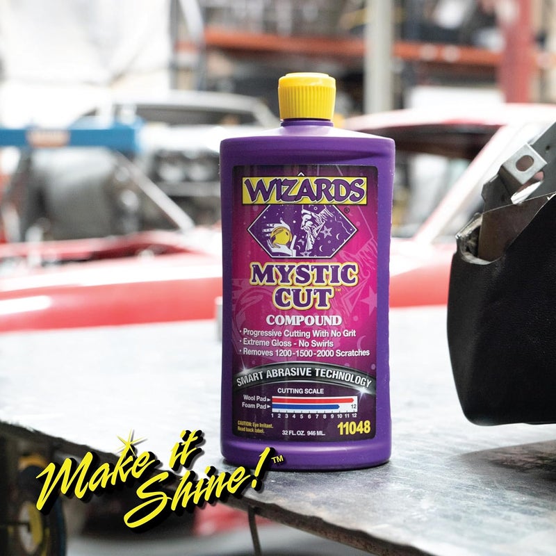 WIZARDS Mystic Cut Smart Abrasive for Auto Detailing Supplies - No Mess Scratch Remover for Vehicles - Water Based Cutting Compound - Removes Swirls, Defects, Fading, Water Spots - 8 oz - Image 5