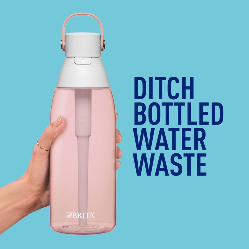 Brita Hard-Sided Plastic Premium Filtering Water Bottle, BPA-Free, Reusable, Replaces 300 Plastic Water Bottles, Filter Lasts 2 Months or 40 Gallons, Includes 1 Filter, Blush - 36 oz. - Image 5