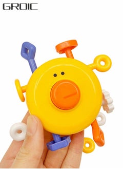 GROIC Baby Sensory Toys, Toddler Animal Yellow Duck Finger Push Toy, Exercise Finger Flexible Toy for Toddlers Infant Toy  - Image 1