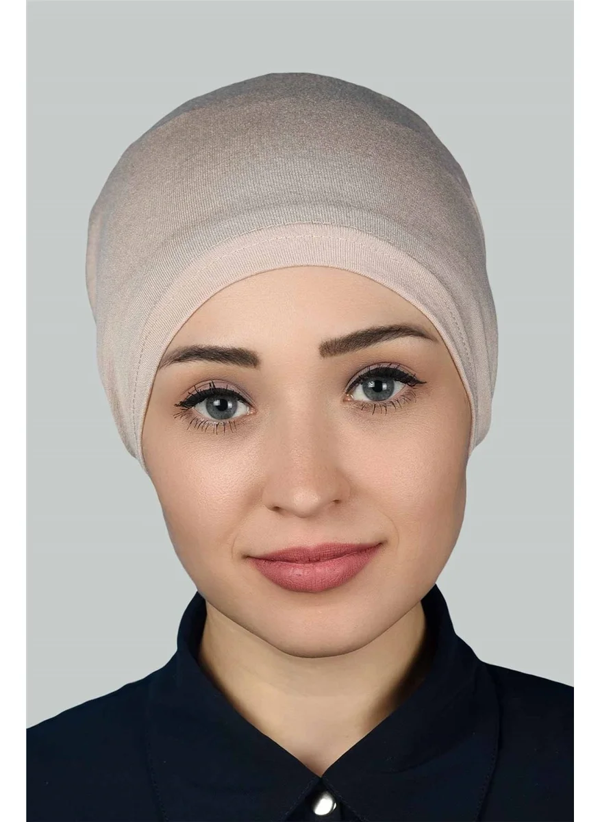 التوبة Ready Practical Snap-on Elastic Hijab Bonnet - Beige