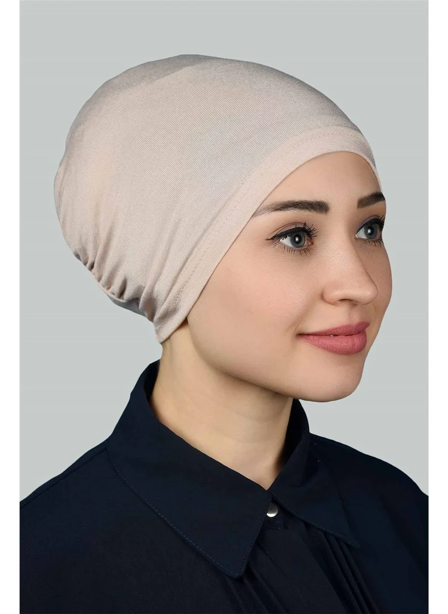 التوبة Ready Practical Snap-on Elastic Hijab Bonnet - Beige