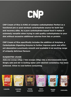 CNP Professional Cream of Rice - 2kg, Chocamel Cups Flavor, High-Quality Complex Carbohydrates for Energy and Recovery  - Image 3