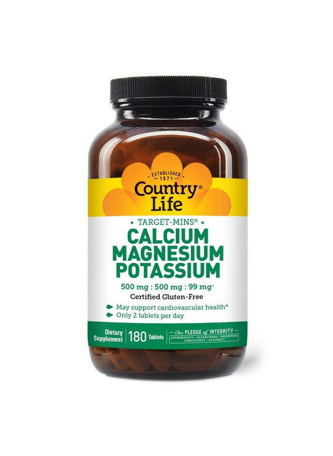 Country Life Targetmins Calcium Magnesium Potassium Supports Heart Health Daily Supplement 2486 180 Ct  - Image 1