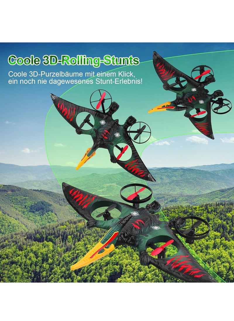 ELTRAZONE RC Aeroplane 2.4GHz Remote Controlled Quadcopter | L0713 Floating Fighter Aircraft | RTF for Beginners, Children, & Adults | USB Charging | Green Color - Image 3