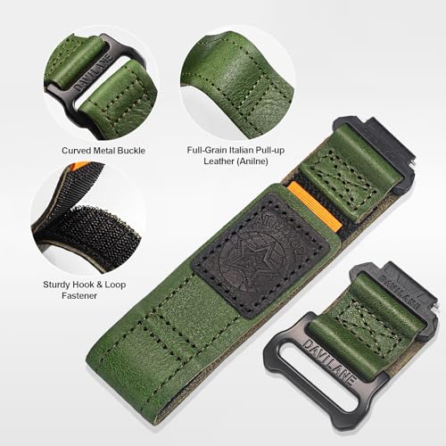 DAVILANE Quick Release Watch Band Strap for Casio F-91W F-94W F-105W F-84W W-735H W-800H SGW-300H SGW-400H A158WA AE-1000W,18mm Leather Hook & Loop Casio strap - Image 5