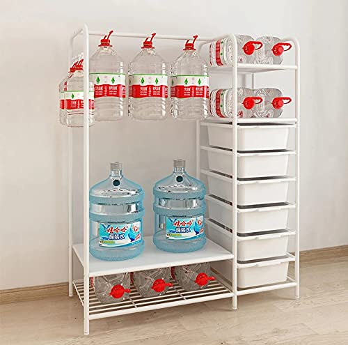 HOME CUBE HOME CUBE Metal Wardrobe Organizer for Clothes Shoes and Coats Closet Organizers and Storage Rack with 6 Basket Clothes Drying Rack for Bedroom Living Room White  - Image 5